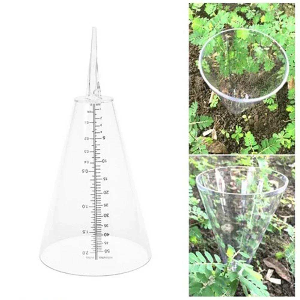 1 Pcs Rain Meter 50mm Max Measure Range Cone Rain Cup Fence Deck Building Garden Plug-in Transparent Gauge