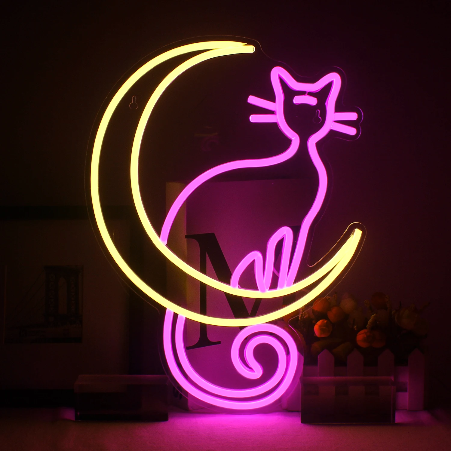 Wanxing Lazy Cat Anime Cartoon Neon Sign Led Light Custom Light Party Home Child Room Engagement Pet Animal Wall Decoration Gift