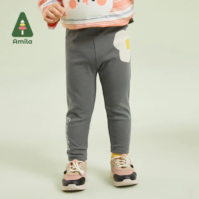 Amila 여아용 아기 레깅스, 귀여운 밀라노 벨벳 원단, 편안한 착용감