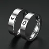 6mm Titanium Steel Couple Ring For Men Women Sun & Moon Fashion Jewelry Lover Gift Wedding Engagement Promise Ring Wholesale 1