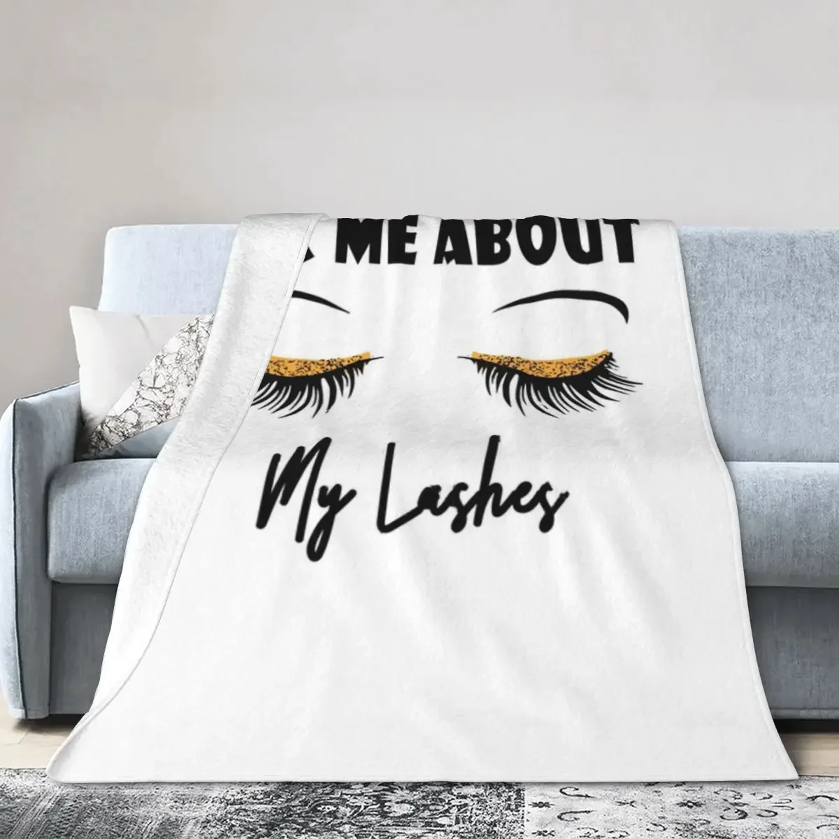 

Eyelash Extensions Glittery Blanket Soft Warm Flannel Throw Blanket Bedspread for Bed Living room Picnic Travel Home Couch