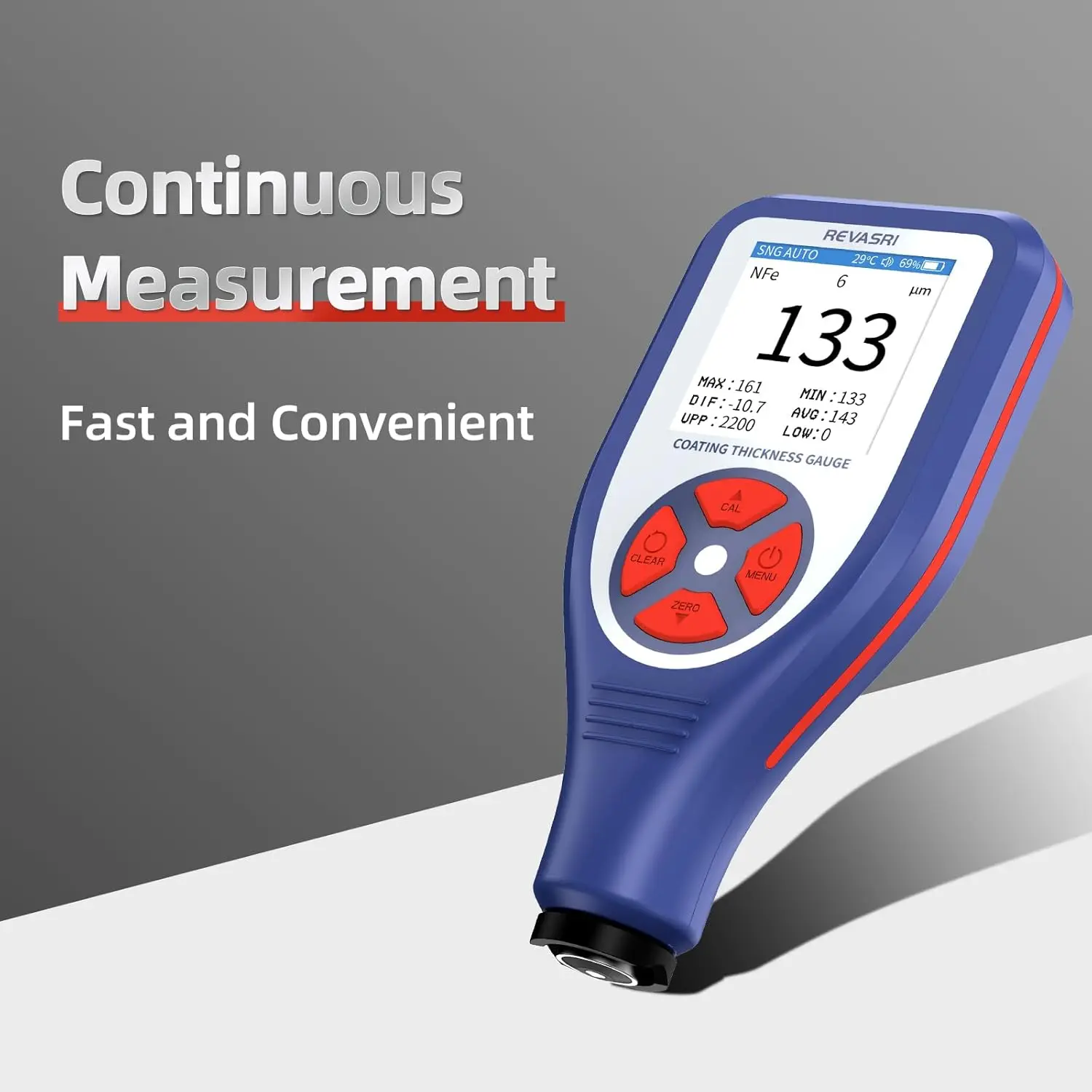 Paint Mil Thickness Meter Gauge for Fe/NFe Car Coating Thickness Measurement in