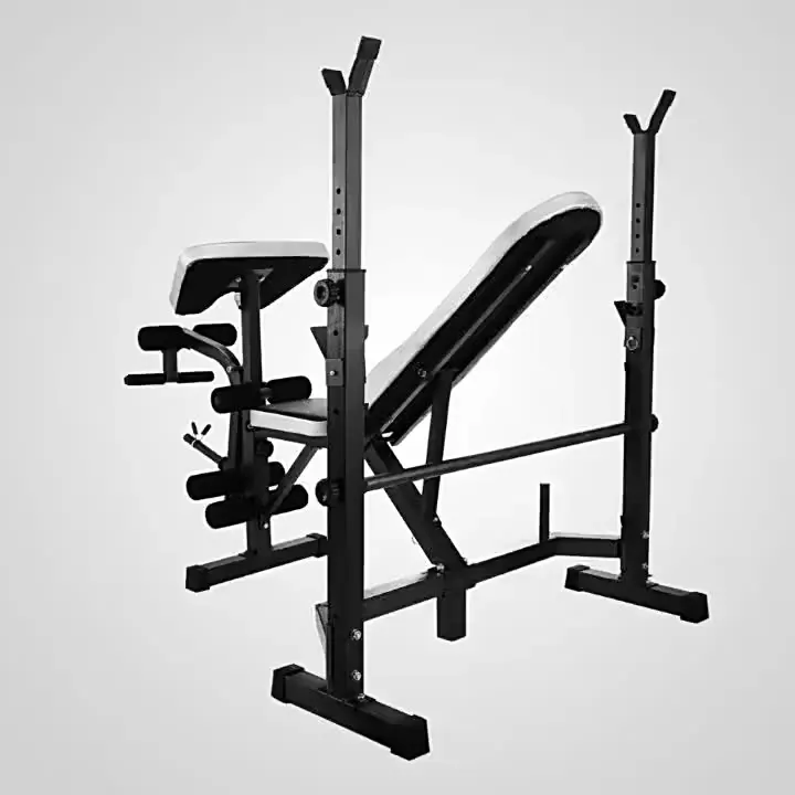 Multi Station Weight Bench Press Leg Curl Home Gym Weights Equipment