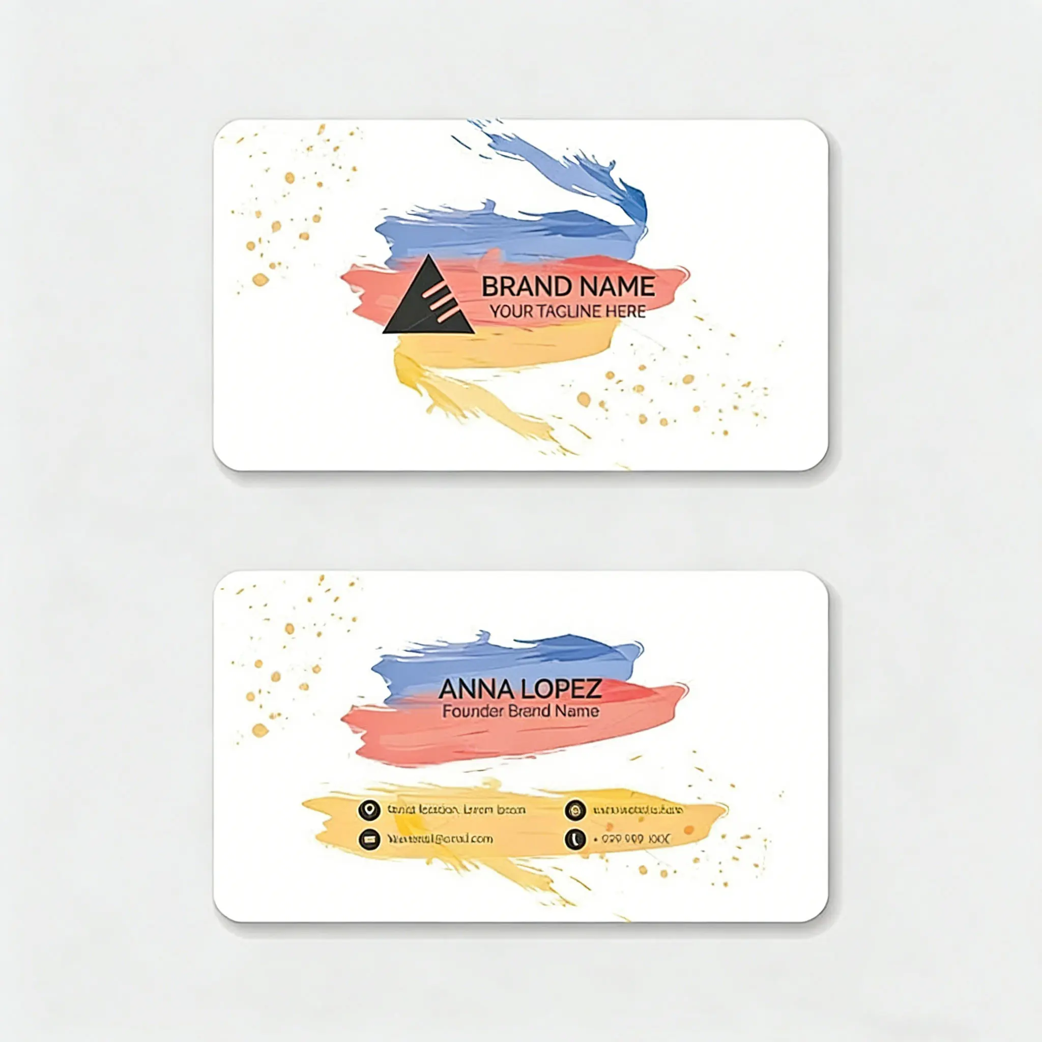 맞춤형 감사 카드 및 명함 - 웨딩, 선물 장 양면 풀컬러 인쇄, 맞춤형 로고 포함