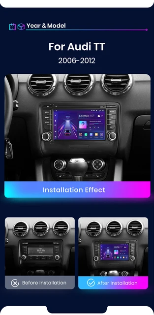 Junsun AI Voice 2 din Android Auto Radio for Audi TT MK2 8J 2006 2007  2008-2012 Carplay Car Multimedia RDS GPS No 2din autoradio,for Audi