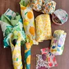 3PC/SET Environmental Organic Cotton Wax Cloth Replace Household Plastic Wrap Reusable and Washable Orange Pattern 4