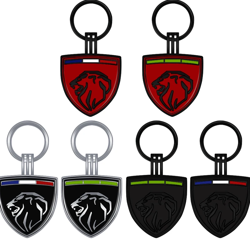 New Lion Shield Emblem Car Keychain Metal For 206 308 307 207 208 508 RCZ 107 407 2008 3008 5008 Keyring Key Ring Chain Styling