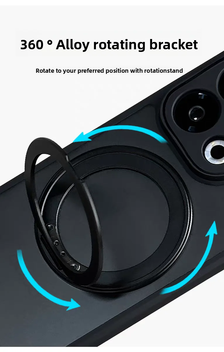 Magnetic Ring Stand Protective Hard Case with Shell Design