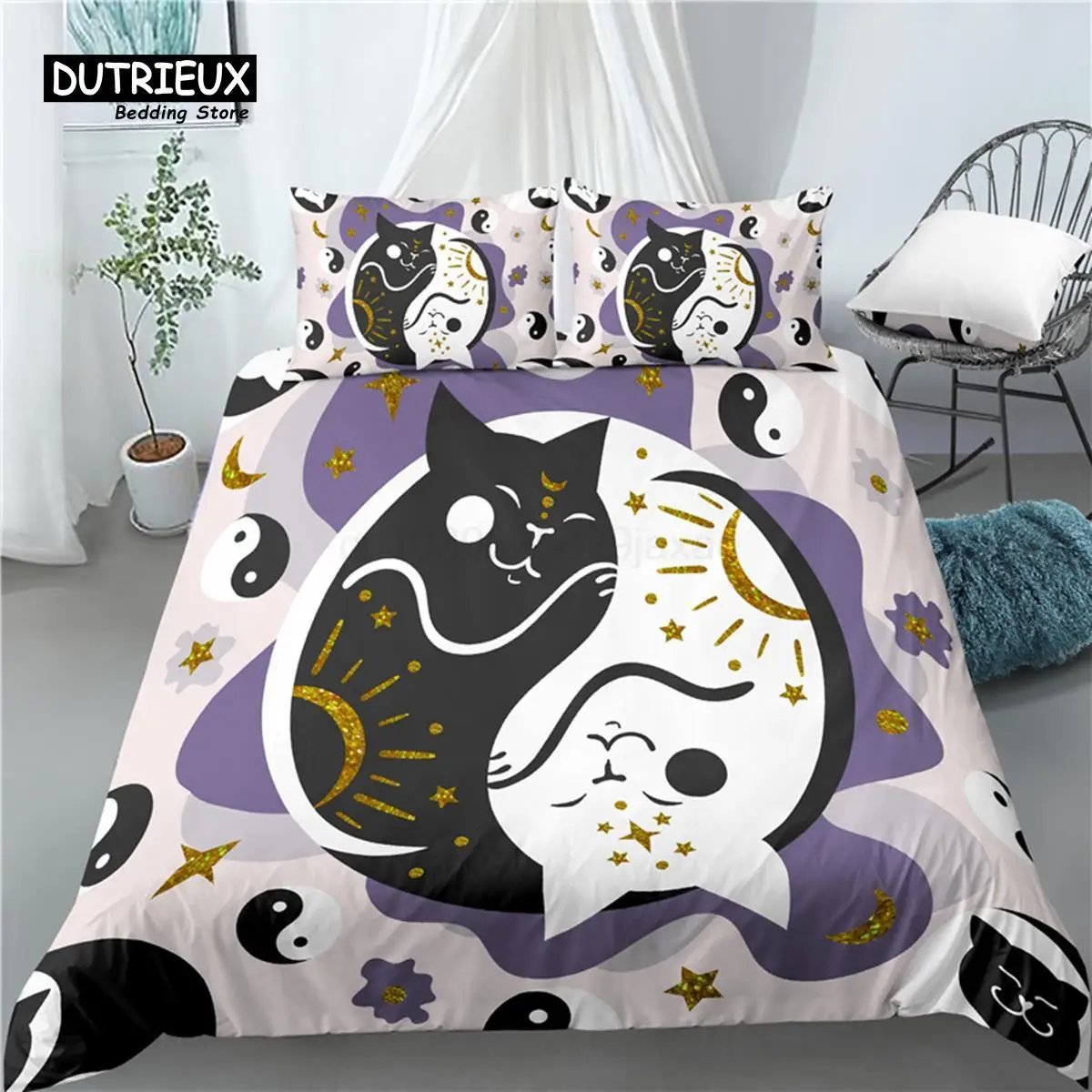 

Home Living Luxury 3D Couple Cat Print 3Pcs Comfortable Duvet Cover PillowCase Kids Bedding Set Queen and King AU/EU/US Size