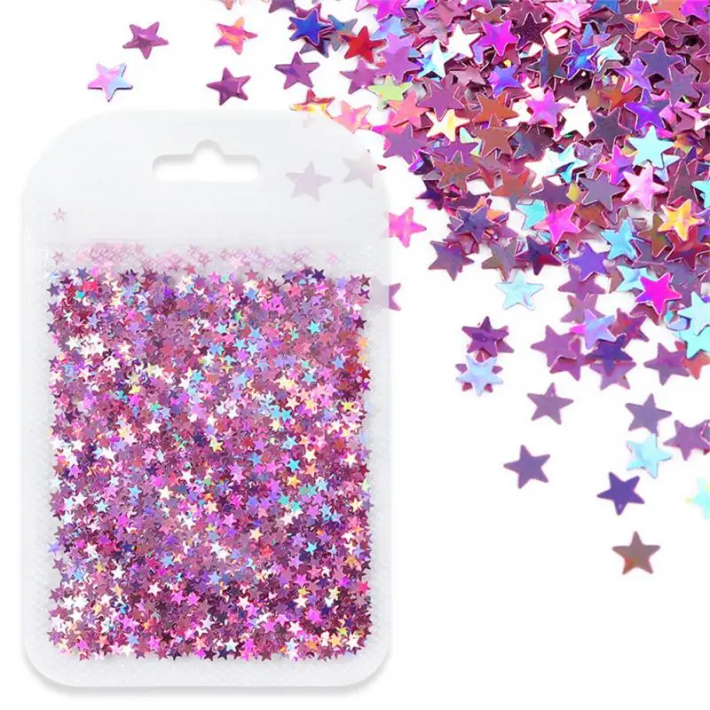 

Голографические звезды, блестки для ногтей, лазерные блестящие хлопья, красочные разные размеры, детали для дизайна, летние Лаки, подвески, украшения для дизайна ногтей