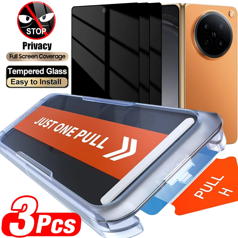 Anti-Spy Privacy Screen Protector Glass with Easy Installation and Dust-Free Tempered Glass