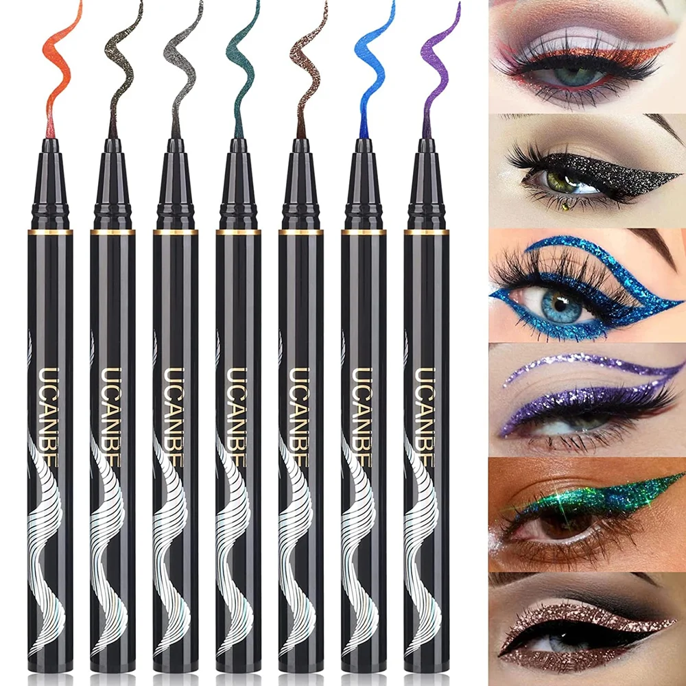 UCANBE 7pcs/lot Liquid Eyeliner Virbant Metallic Shimmer Eyeliner Pen