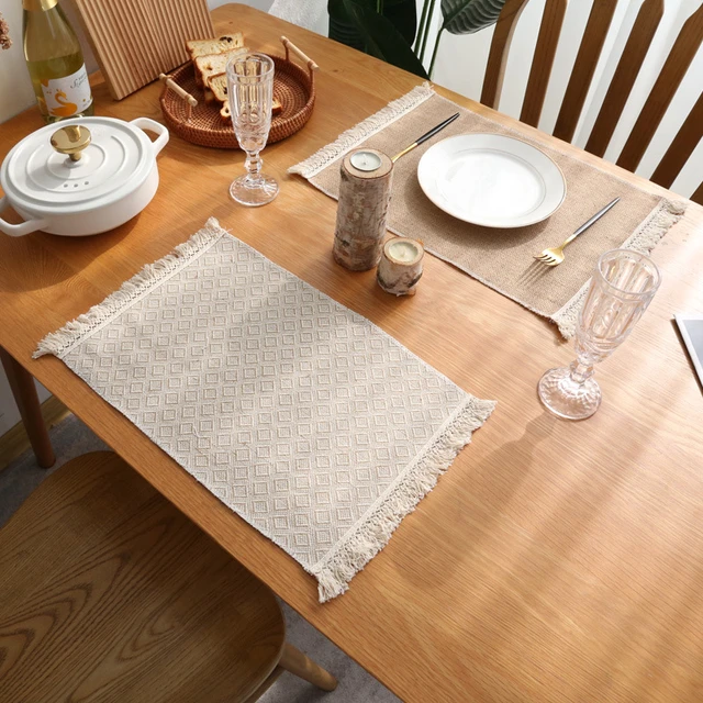  Placemats Set of 4 for Dining Table, Woven Cloth Place