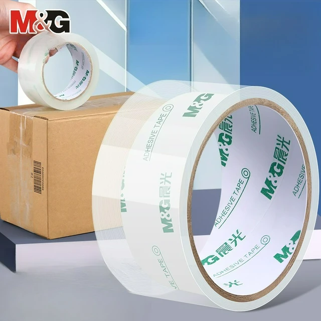 เทปใส M&G สำหรับบรรจุภัณฑ์ด่วนและปิดผนึกกล่อง ขนาดใหญ่ กว้าง 45/48 มม. ความหนืดสูงและยึดติดแน่น 1