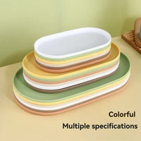 Multipurpose Oval Serving Tray Colourful Plastic Food Storage Serving Platters For Table Party Entertaining Snack Dessert Coffee 1