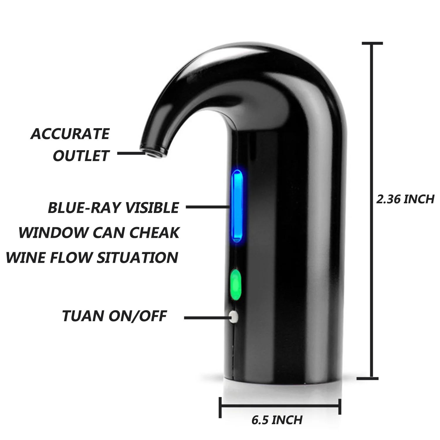 Description Picture 2 of itemElectric Decanter, Portable Automatic Decanter for Red and White Wine, A Gift for Beginners and Lovers of Spirits - Red