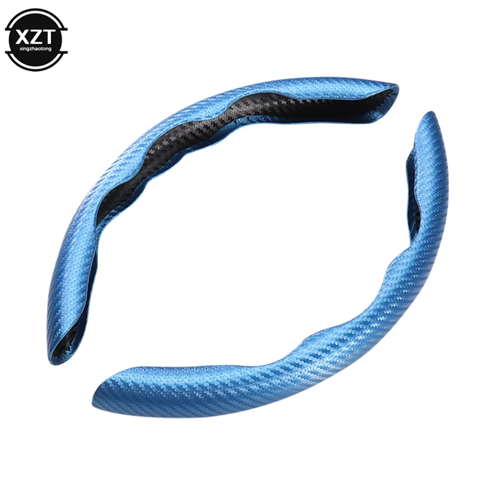 1Pair red carbon fiber look universal car steering wheel booster cover non-slip auto interior decoration accessories for auto steering wheel cover
