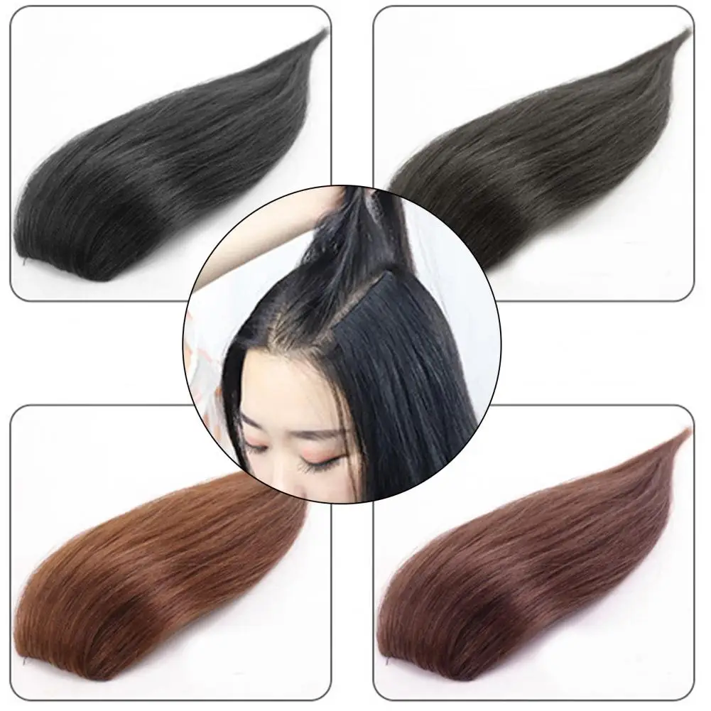 Synthetic Hair Root Pads Invisible Pad High Straight Hair Clip In Hair Extension For Women Wig Fluffy Fake Hairpiece