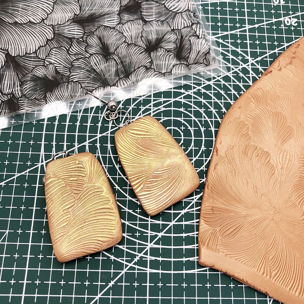 Wave Polymer Clay Texture Stamps Sheet Silicone Scrapbooking Clear Stamp Mat Shall Scale Pattern Rubber Stamps Seal Press Emboss polymer clay tools,clay craft tool