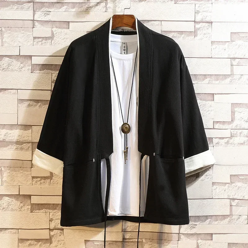 Men Japanese Kimono Cardigan Jacket Shirt Yukata Haori Casual Coat japanese kimono cardigan japanese kimono japanese kimono shirt