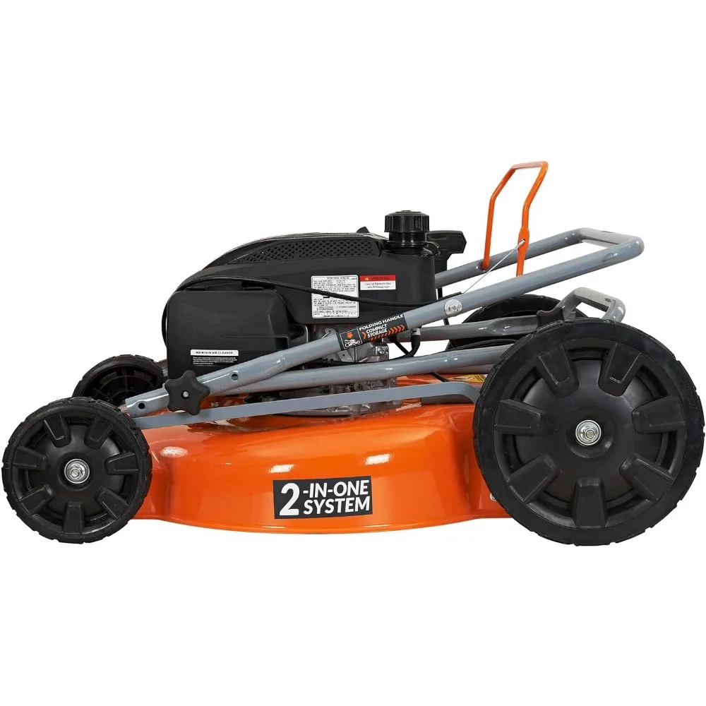 21 in. 170cc 2-in-1 Gas Walk Behind Push Lawn Mower with High Rear Wheels
