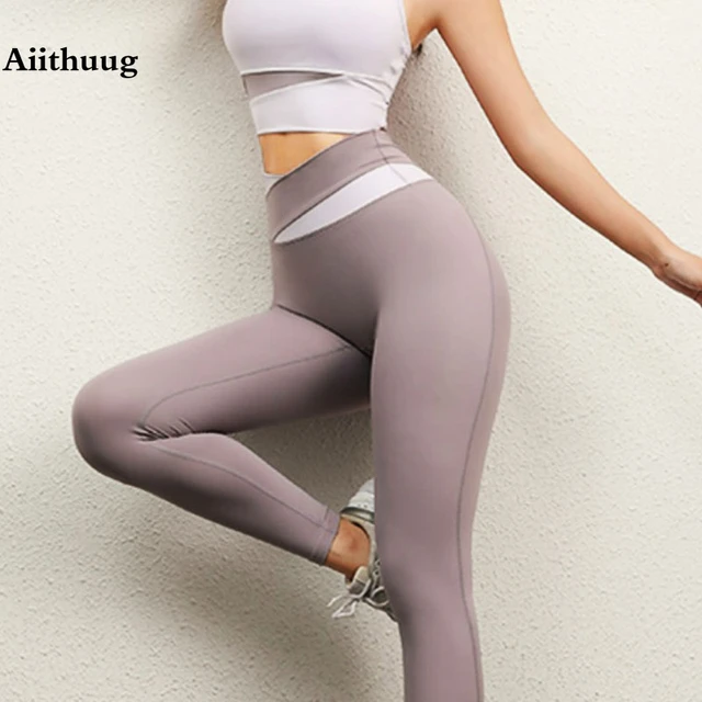 Aiithuug Yoga Pants Tummy Control High Waist Yoga Tights Cross Waist Gym  Workout Leggings Sports Pants Butt Lifting Running - AliExpress