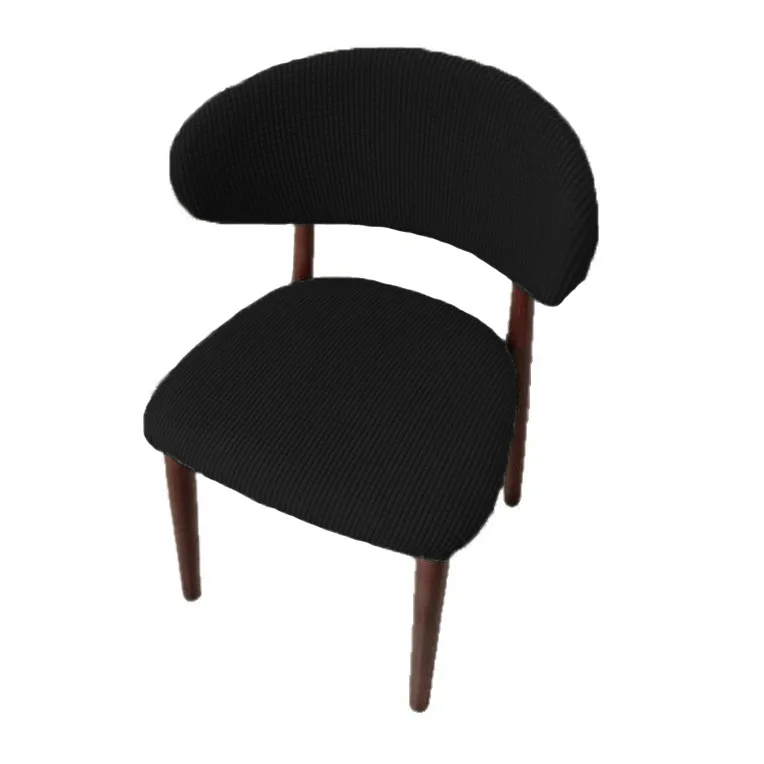 Set of Stretch Split Polar Fleece Chair Covers - Solid Color Dining Room Chair Protectors