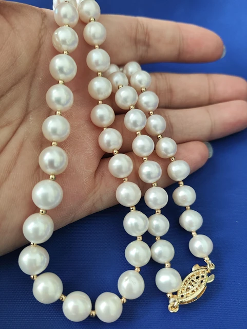 Buy 18/20/24 Inches Hand Knotted 7 Mm AA Freshwater Potato Pearl Necklace  Natural White Freshwater Pearl Necklace With Silver Clasp 1850 Online in  India - Etsy