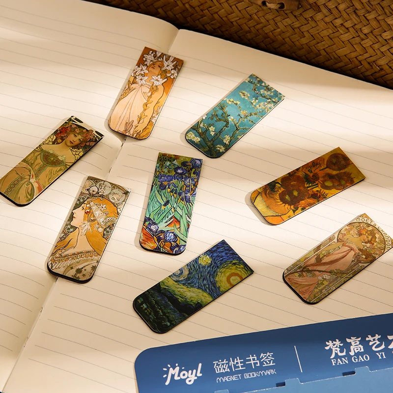 Creative literary magnetic bookmarks vintage magnetic book page holder student ins bookmarks reward small gift