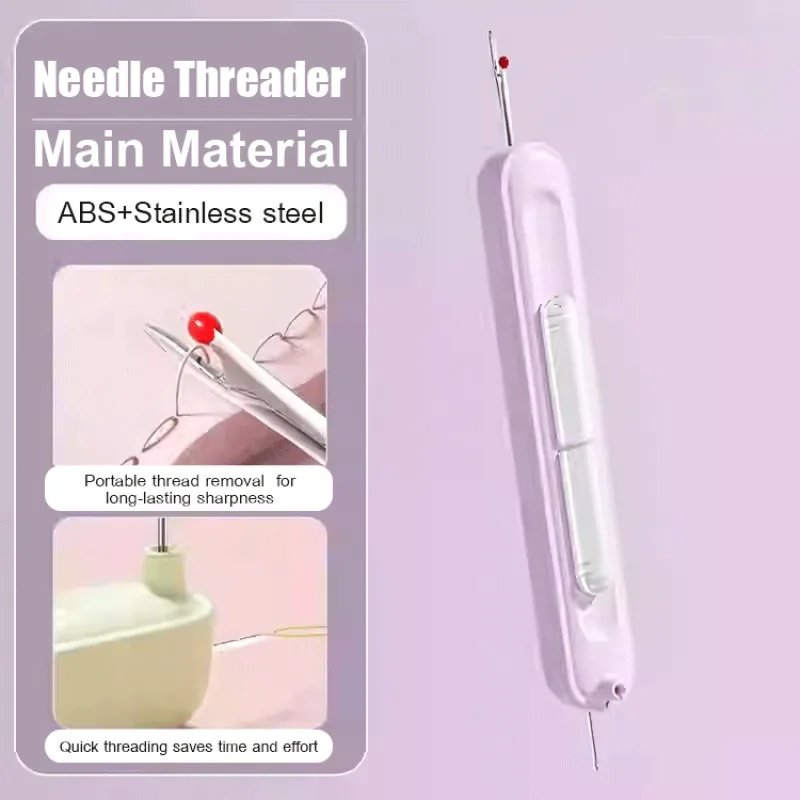 2 in 1 Hand Sewing Needle Threader and Seam Ripper Multifunctional Threading and Stitch Removal Tool Elderly Diy Craft Accessory