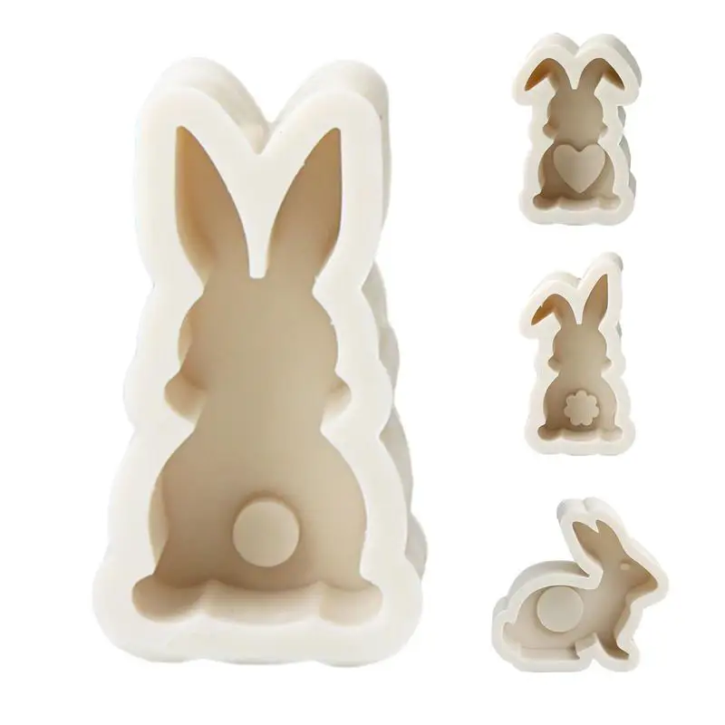 

Easter Bunny Candle Mold Candle Holder Silicone Mold Chocolate Candlestick Mould DIY Craft Making Supplies Candle Making Kit