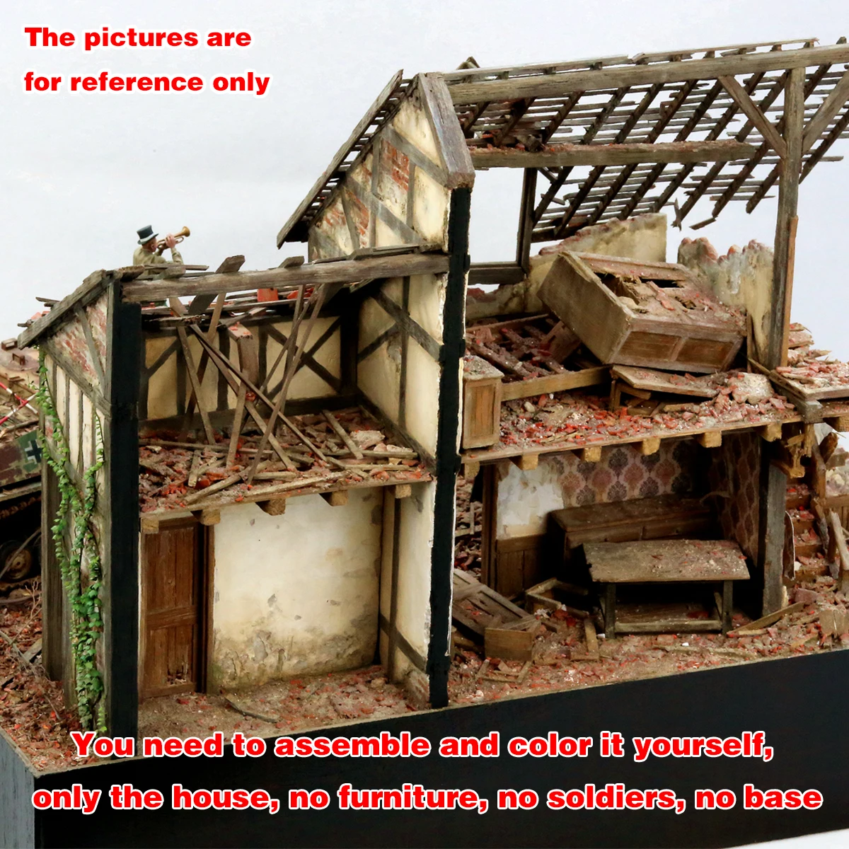 조립식 건축 모형 모래 테이블 건축 부품 유럽 시골 건물 디오라마 스케일 모형 키트 1/35