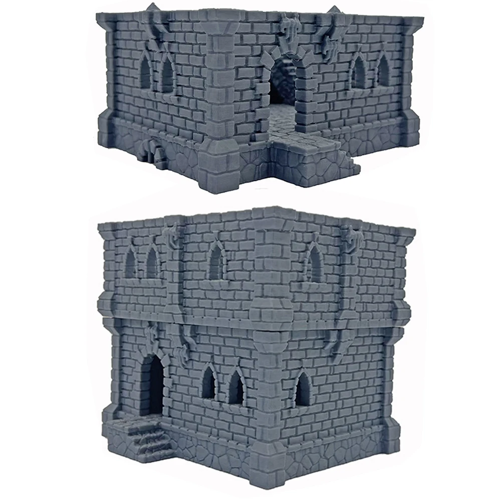 D&D 3D 프린팅 테라인 폐허 건물용 탁상용 테라인 폐허 벽돌 마을 파편 건물