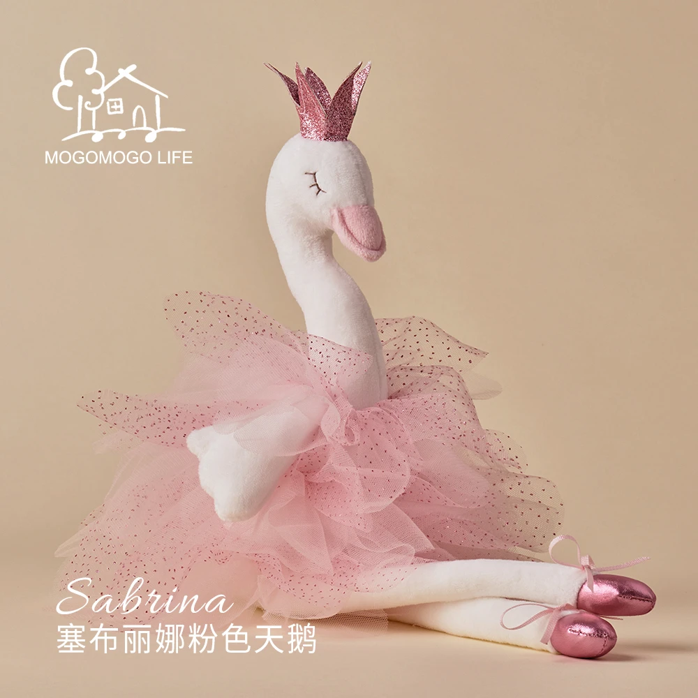 Luxury Plush Toys Kid Toy Ballerina Swan Doll Newborn Baby Dancing Toy Sweet Birthday Gift For Girls MOGO Pink White Doll