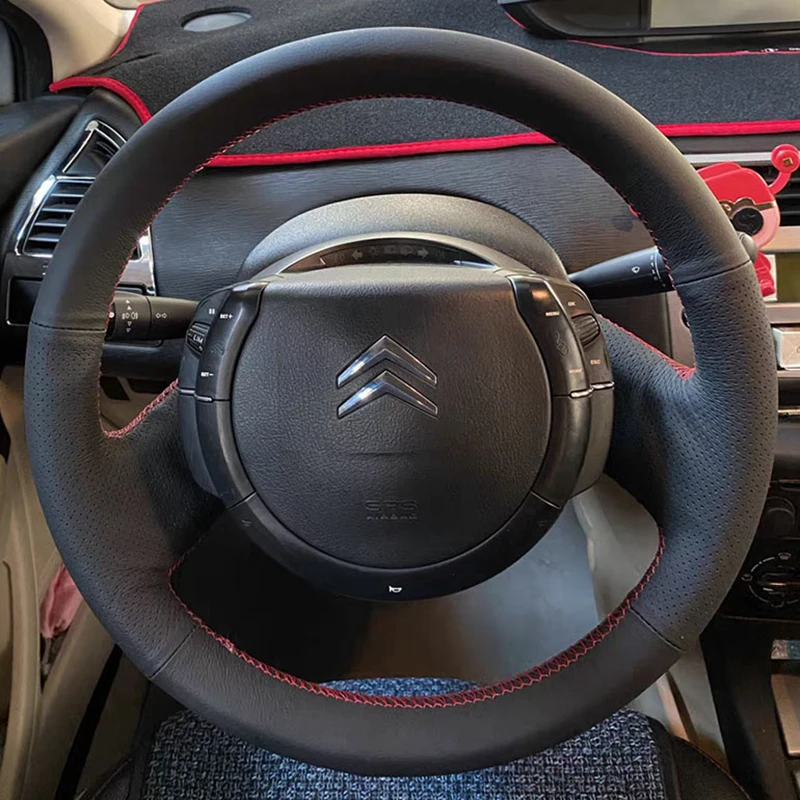 Stuurwielnaafdop Met De Hand Gestikte Zwarte Suède Auto Stuurhoes Voor