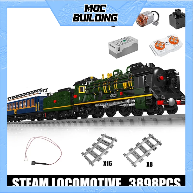 Mold King 12025 Technical Car Building Block Rc Motorizzato French Railway Snfc 231 Steam Locomotiva Modello Di Treno Giocattoli Regalo Per Bambini
