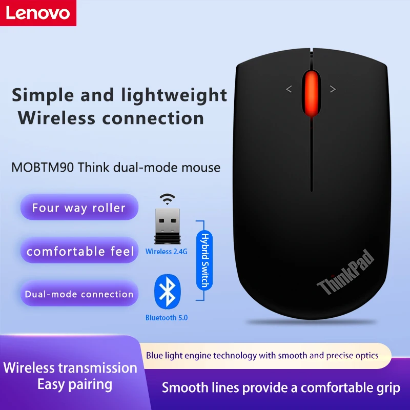 Lenovo ThinkPad Wireless Mouse Office Bluetooth + Wireless Dual-Mode