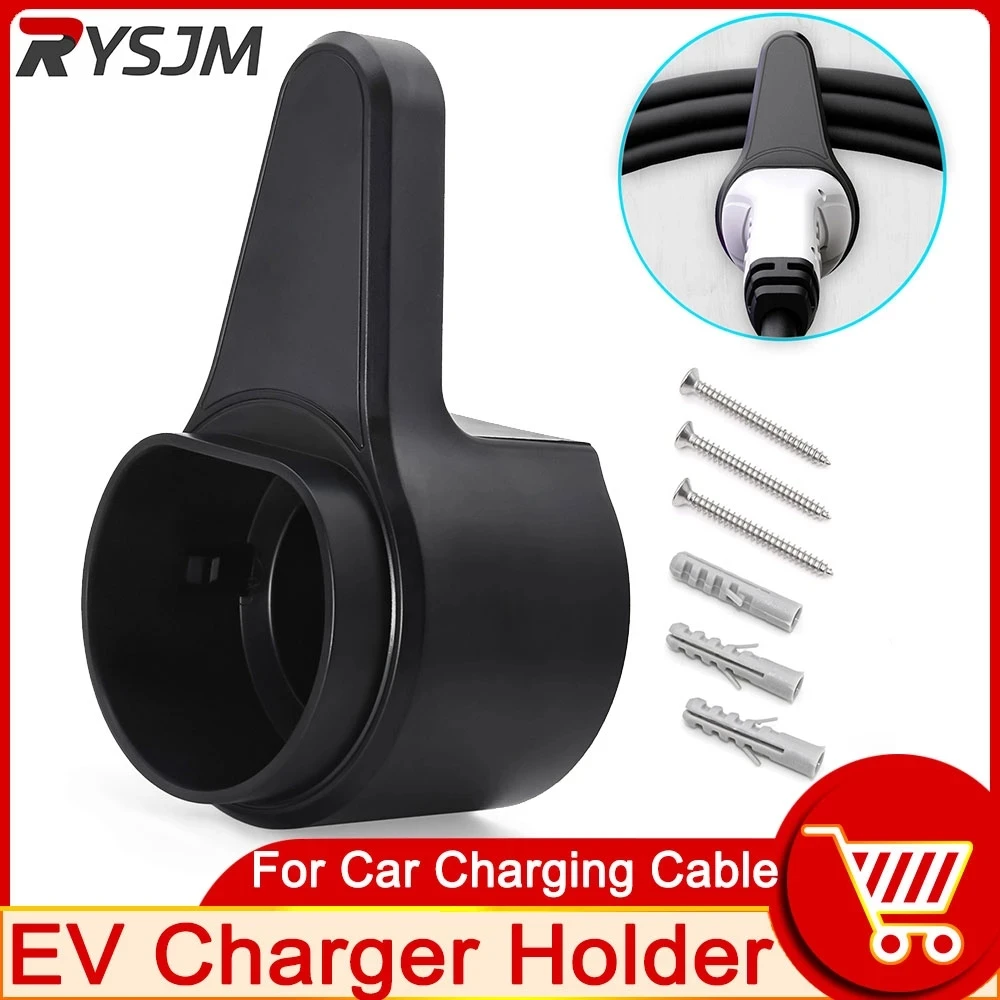 

HD EV Type 2 Charger Strong Holder Electric Car Charger Holder ABS Cable Holder Wall Bracket with Screws for Most EU Standard