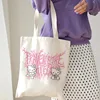 MINISO Hello Kitty Printing Shoulder Bags for Women Cute Cartoon Large Capacity Handbags Female Eco Canvas Reuseable Tote Bag 3