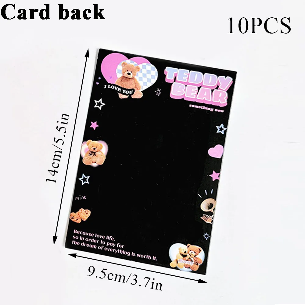 10pcs Cute Paper Card DIY Card Protective Packaging Photo Cardboard Packaging Gift Decor Card Head Paper Card Back Art Supplies 6