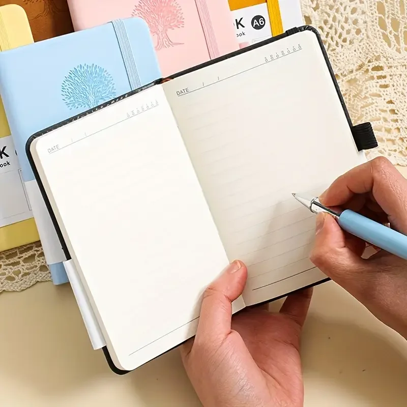 Compact A6 Hardcover Faux Leather Journal with 192 Pages - Ideal for Meetings, Note-Taking, and Daily Journaling