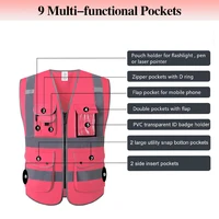 Custom Logo Safety Vest – Multi-colours - Hi Vis - Pockets and Zipper - ID Badge Holder