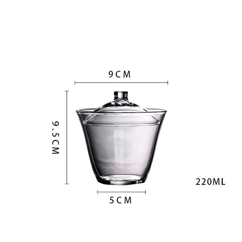 Japanese Large Glass Gaiwan High Borosilicate Thickened Glass Tea Making Bowl Transparent Cover Bowl for Green Tea