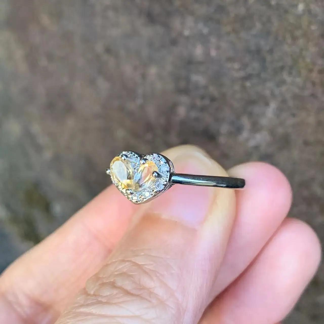 3MM Natural Citrine Ring Adjustable Female Ring Jewelry for Women Gift Wholesale High Quality Vintage Fine