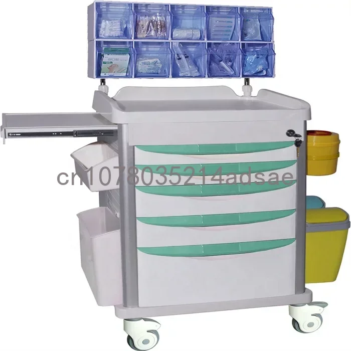 

EU-TR576 Hospital ABS Medical Anesthesia Trolley Anesthesia Cart Medical Crash Cart for sales