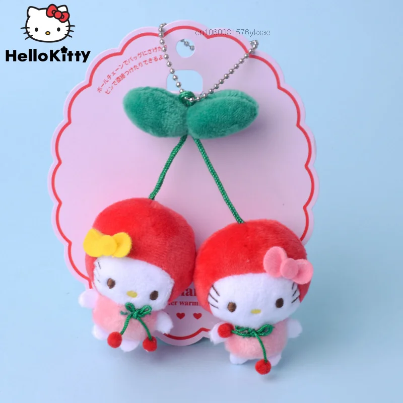 Sanrio Kuromi My Melody Hello Kitty Cherry Plushie Brooch Soft Keychain