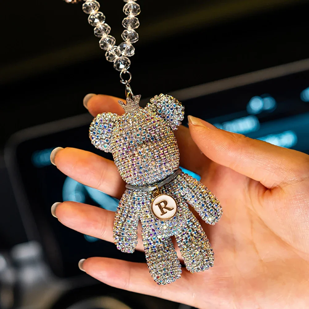 Diffusore di Profumo per Auto con Strass, Ciondolo Decorativo per Specchietto Retrovisore, Ornamento di Lusso per Interni  34