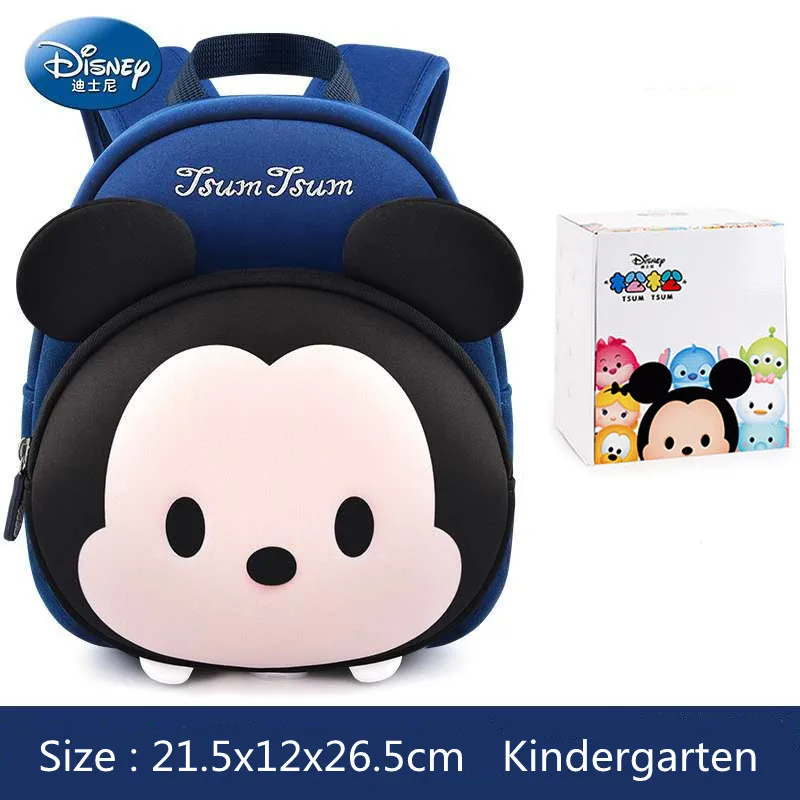 Genuine Disney Kindergarten Bag For Boys Girls Age 2-8 Student Shoulder Orthopedic Backpack Tsum Large Capacity Light Mochila