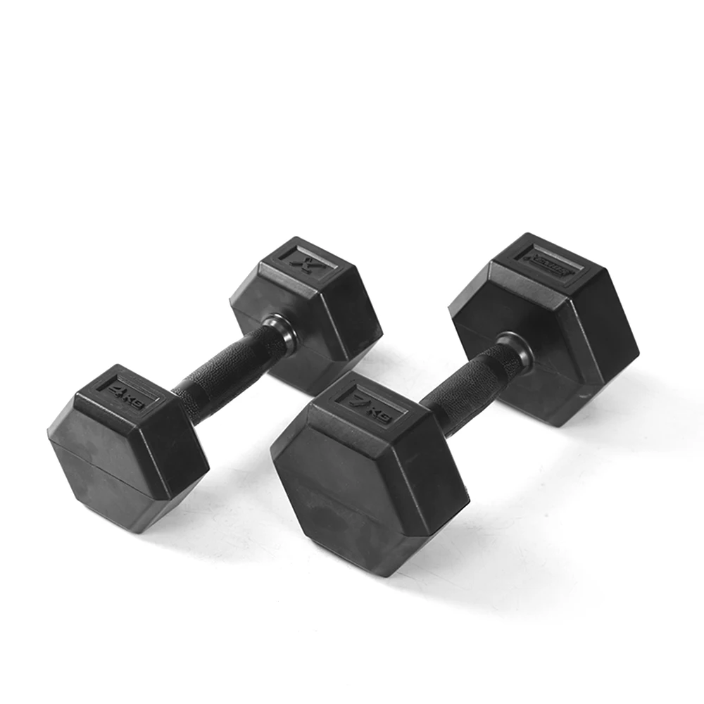 Rubber Covered Dumbbells 24kg 40kg Dumbbell Set Hex Dumbbell Weights Black Fitness Equipment Exercise