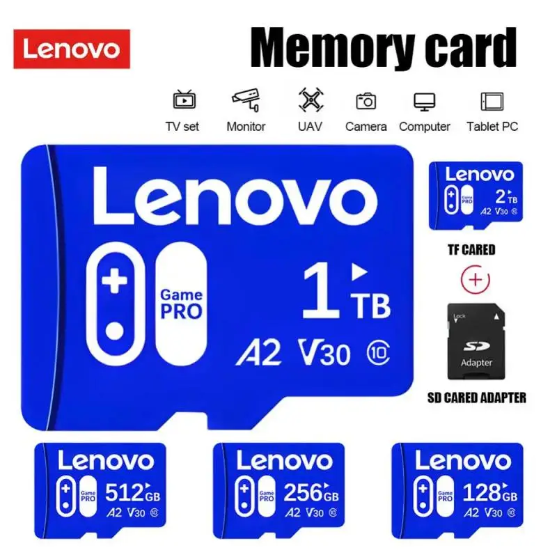 Lenovo 2Tb Sd Memory Card C10 Micro Tf Sd Card Class10 Sd/Tf Flash Card 128/256/512Gb Mini Sd Card Per Nintendo Switch Phone